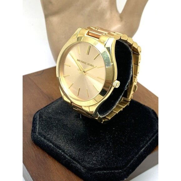 Michael Kors Women's Watch MK3493 Runway Quartz Two Tone Stainless Steel 42mm - Picture 2 of 13